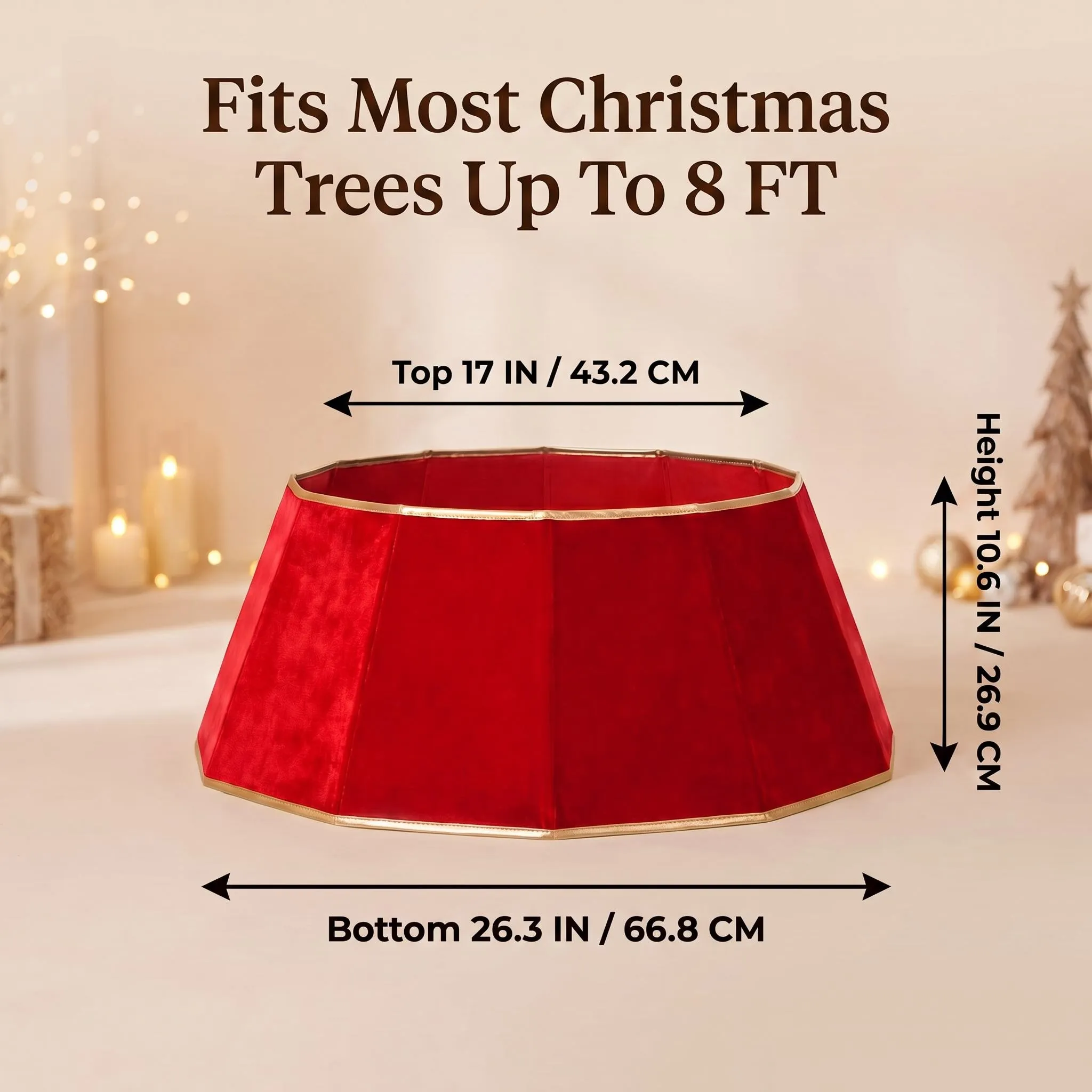 Red Velvet Christmas Tree Collar Dimensions and Size Guide