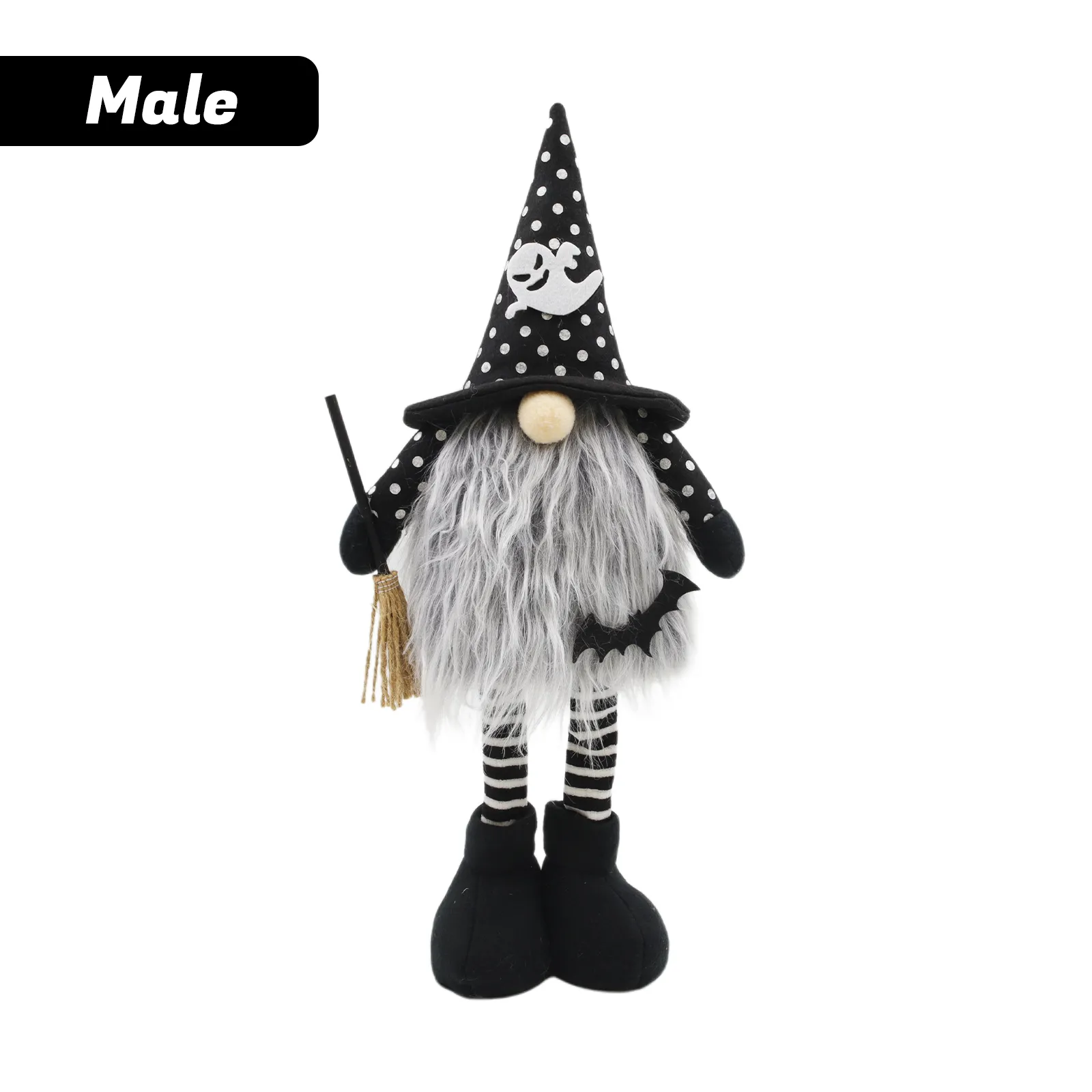 Handcrafted Halloween Plush Gnome Figurine Holiday Decor
