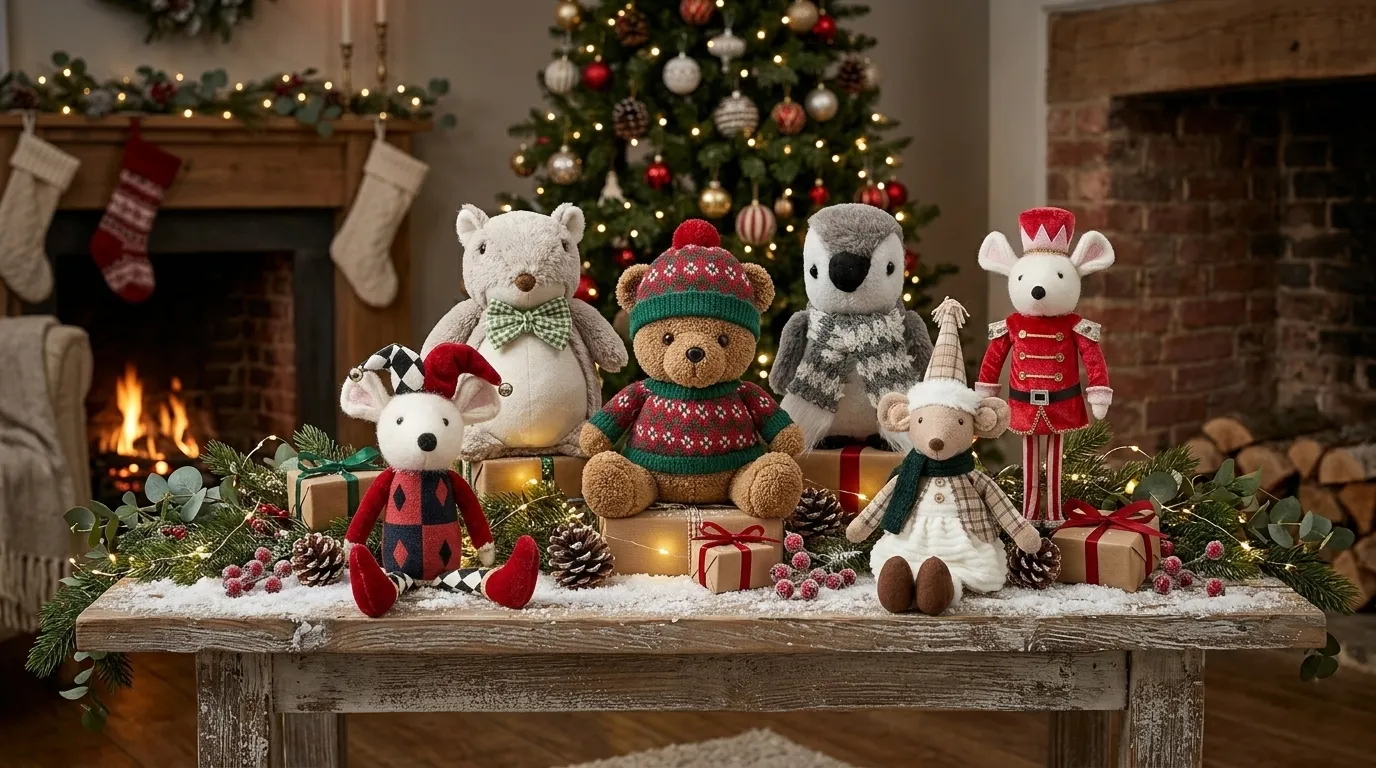 HOME插图2 Handcrafted Christmas Plush Animal Figurines Collection Homepage Banner