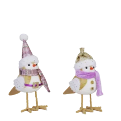 HOME插图5 Handcrafted pastel pink and gold winter felt bird figurines